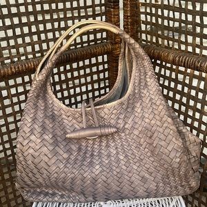 Woven Gray Handbag